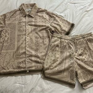 Kith Bandana Short Set Tan Size Medium (Worn Only Once!!!)